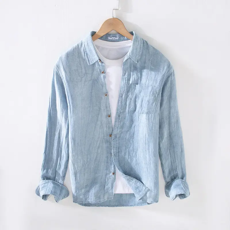 Loose Retro Crumpled Square Neck Shirt