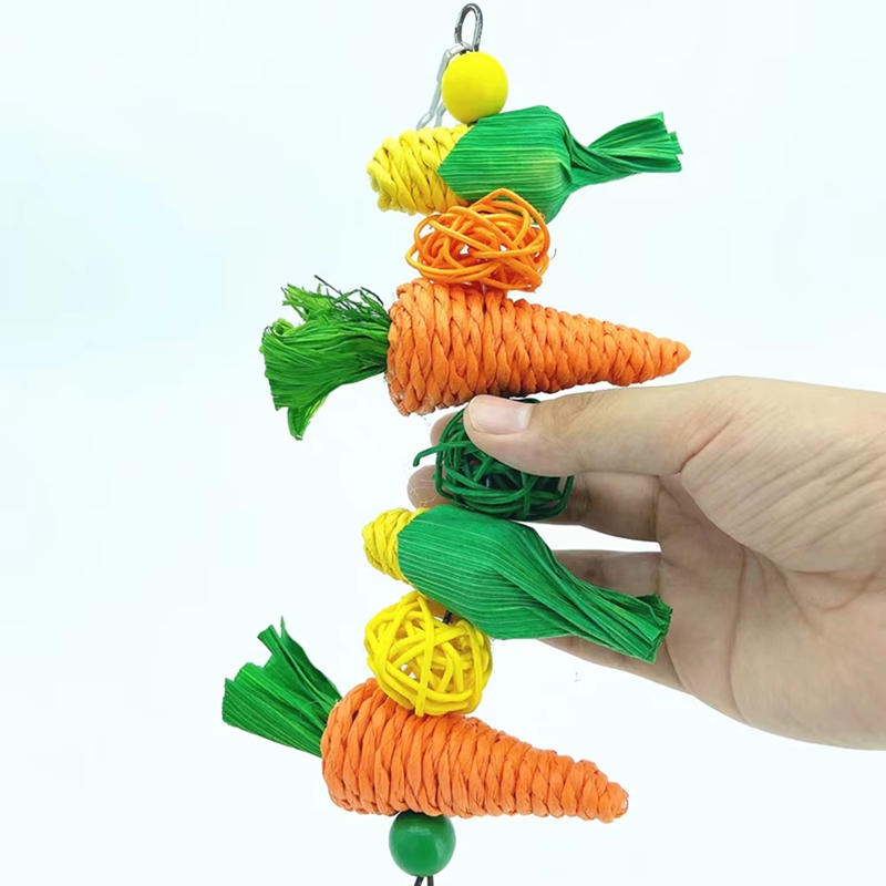 Parrot Toy Hanging Perch Climb Playing Equipment Cage Accessories Bird Bite Toy For Parakeets Macaws Cockatiels Lovebird Finches,