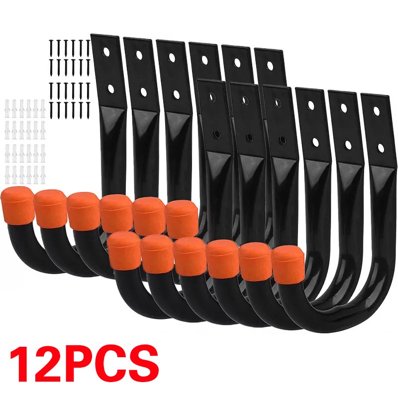 12x Garage Storage Utility Hooks Universal Heavy Duty J Hanging Hangers — image 4