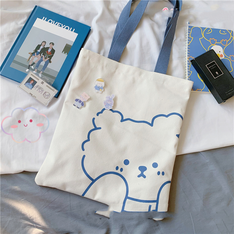 College Style Cute Cartoon Canvas Girl Shoulder Bag
