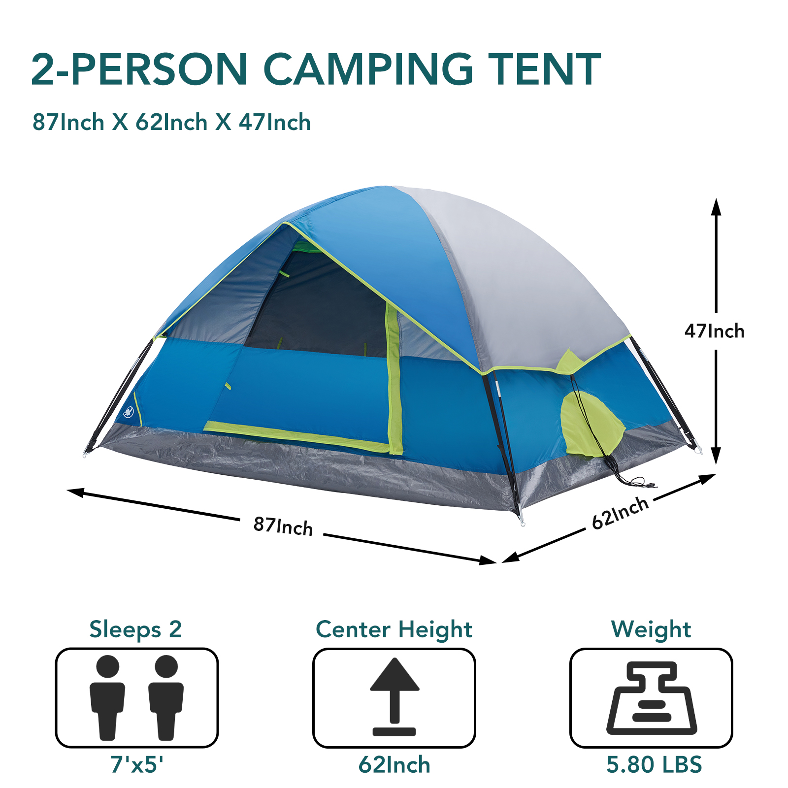 Double Or Quad-person Camping Tent, Waterproof And Windproof Dome Tent, With Multi-directional Ventilation Function