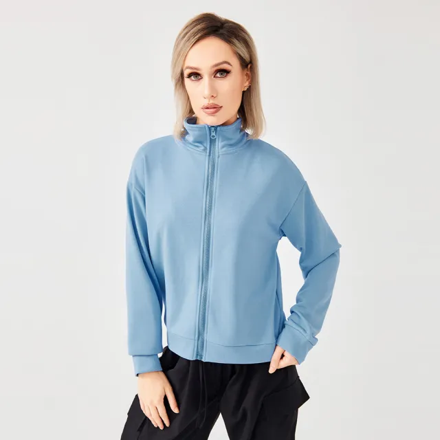 Women's Zipper Sweatshirt Skyblue - Shop at LoveMi