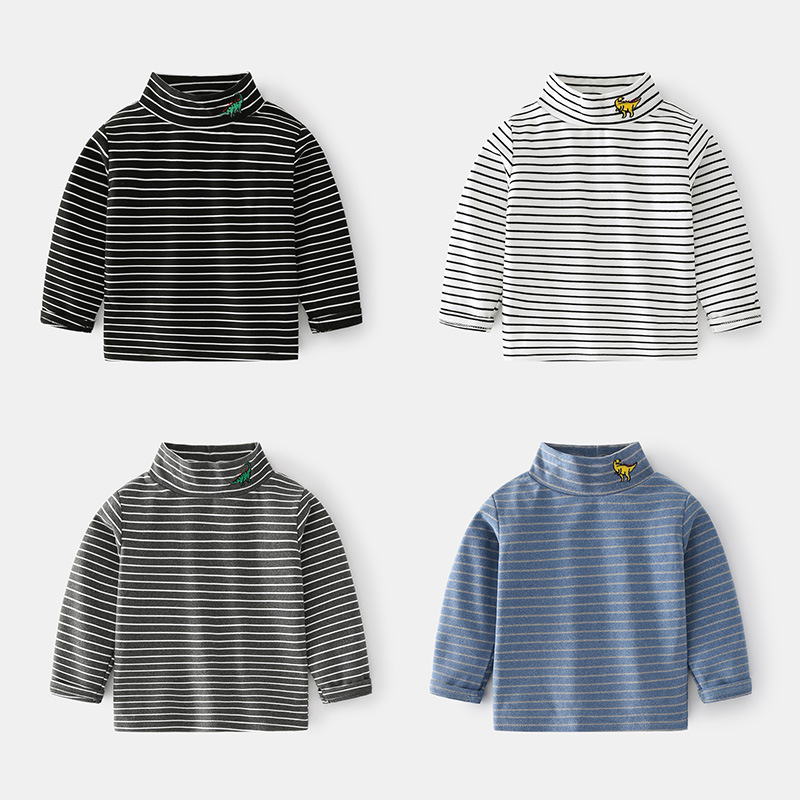 Children's Bottoming Shirt Striped Non-hooded Boy Long-sleeved Senior Casual Shirt