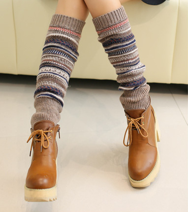 Title 7, Vintage Colorful Striped Fashion Pile Socks for...