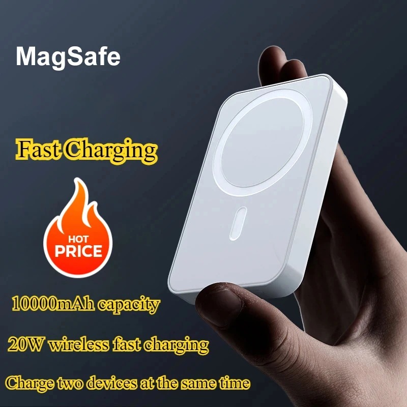 20W Power Bank With Magnetic Closure, 10000mAh, Portable, Wireless, Fast Charging, MagSafe Compatible For IPhone 15 Pro Max And 16 Pro
