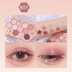 Honeycomb Diamond Eyeshadow Palette Honey Tea Orange Brown Matte Pearlescent Glitter Color Daily - Honey Powder Brown - View 1