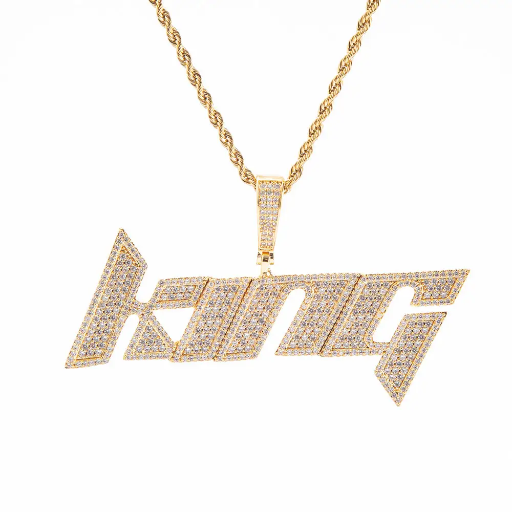 Micro Set Zircon Blade Letter Combination Necklace