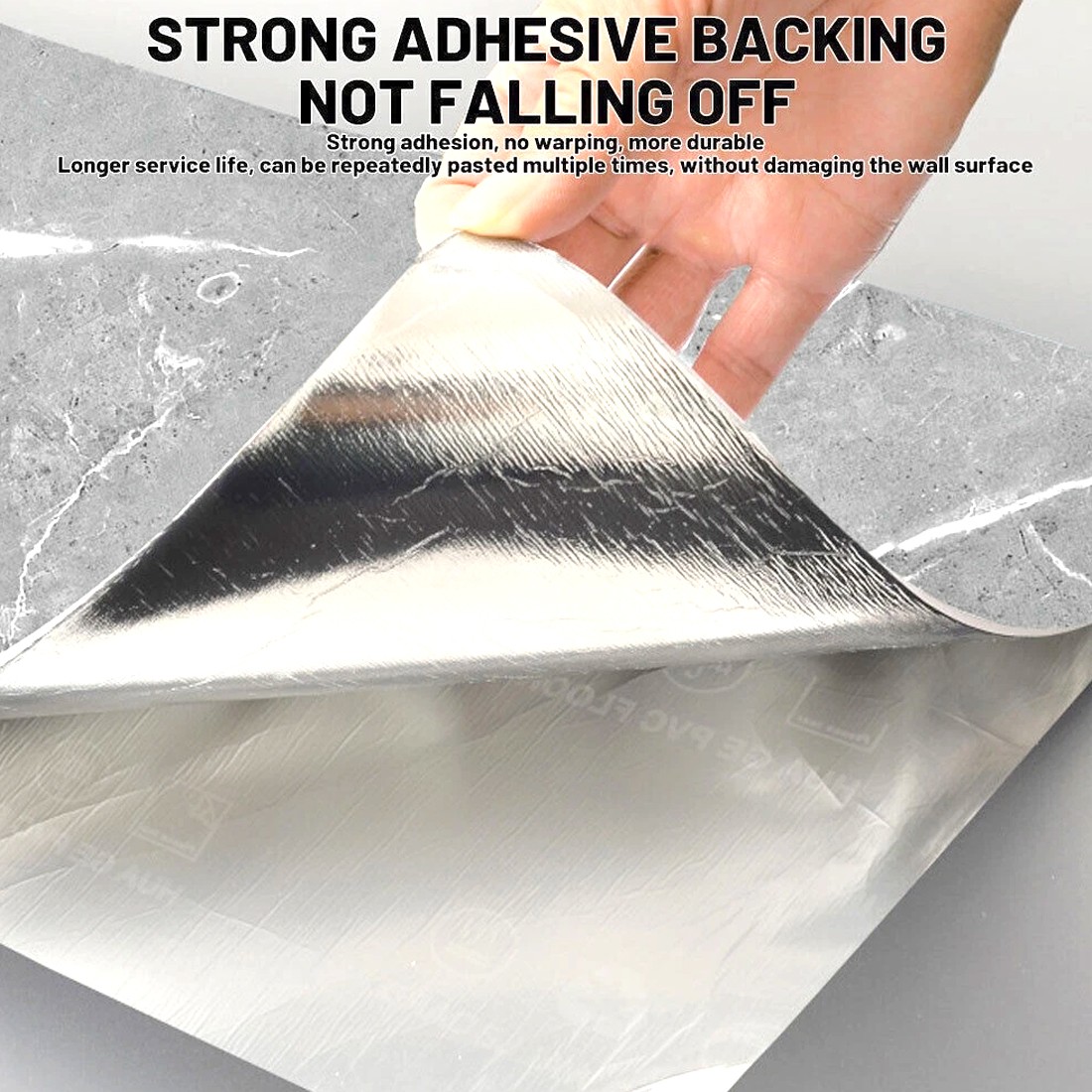 12Pcs PVC Marble Tiles Wall Sticker Self-Adhesive Stick Kitchen Bathroom Decor