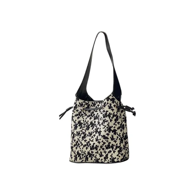 Retro Floral Bucket Bag Female Korean Casual Large capacity Shoulder Bag Handbag Floral - Shop at LoveMi