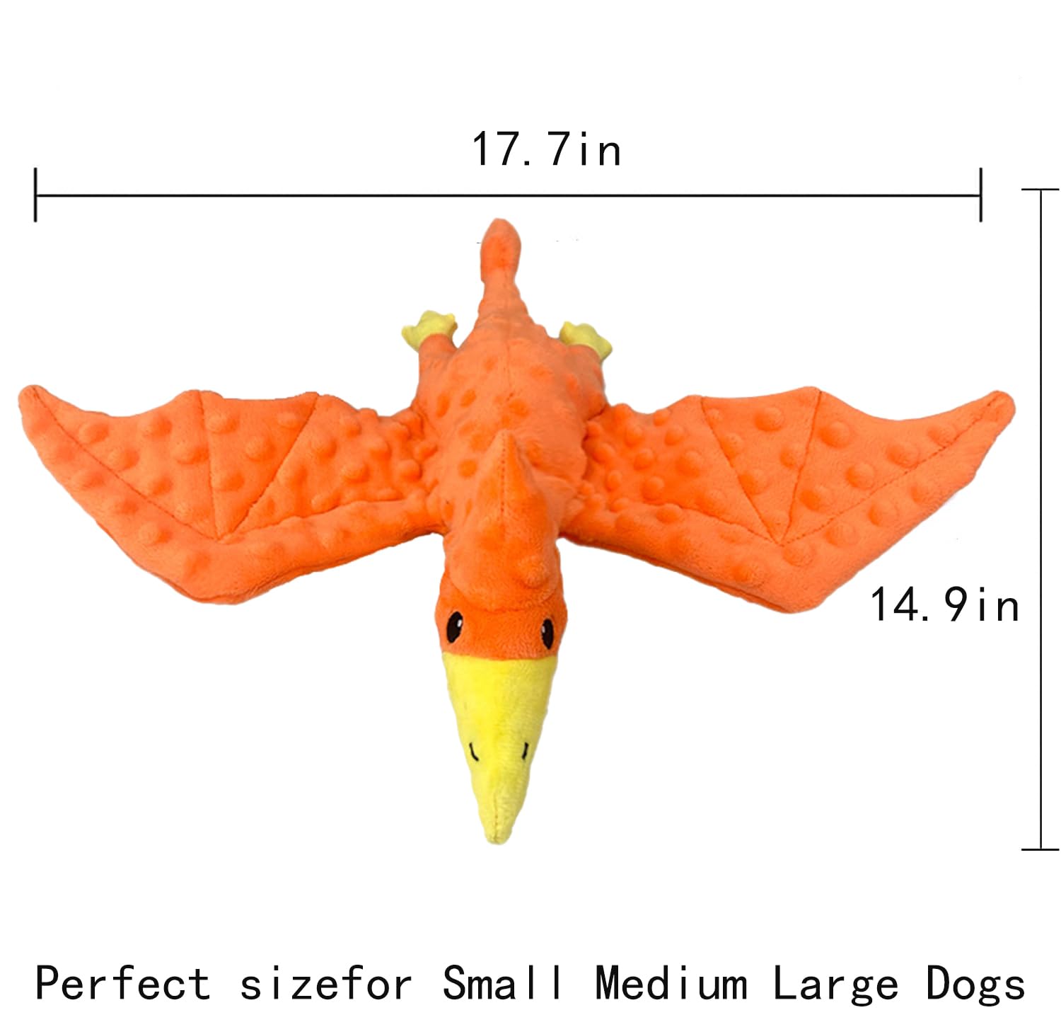 Squeaky Dog Toys Plush Dog Toy With Crinkle Paper Stuffed Durable Dog Chew Toys For Small Middle And Large Dogs Pterodactyl 2