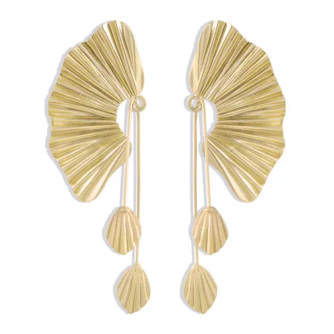 Scallop Earrings Leaf