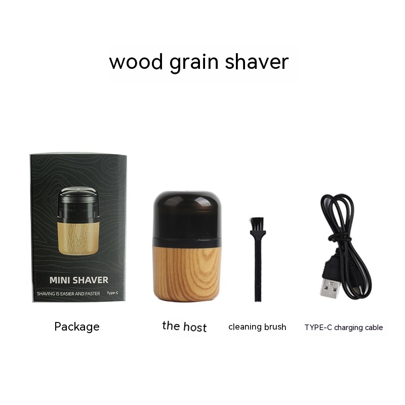 Title 4, Wooden Mini Portable Rechargeable Electric Shav...