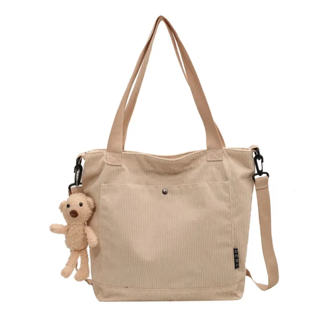 Corduroy Messenger Bag All match Student Shoulder White - Shop at LoveMi