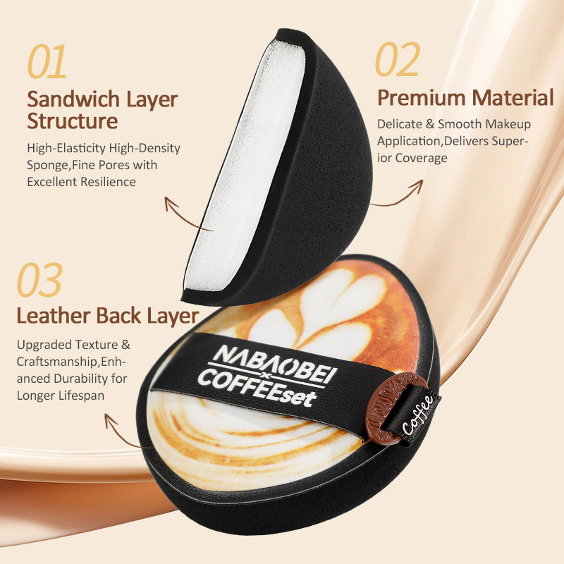 Caramel Macchiato Series Ultra-Soft Creamy Touch Sponge Combo  3Pcs Per Pack — foto 6