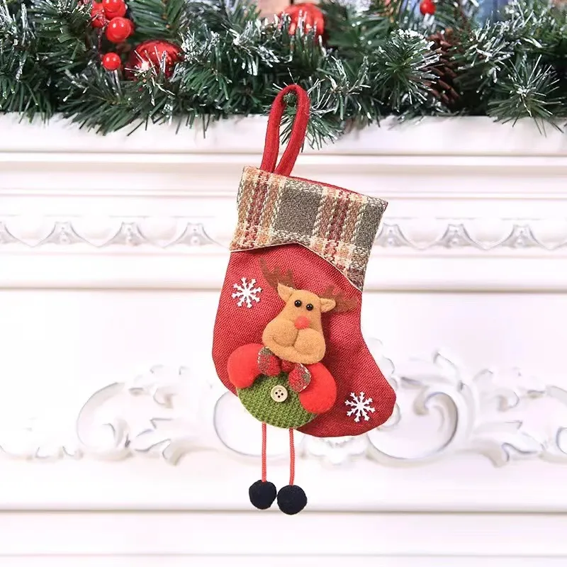 Christmas Decorations Christmas Stocking Pendant Christmas Stocking Gift Bag Hanging Piece – image 5