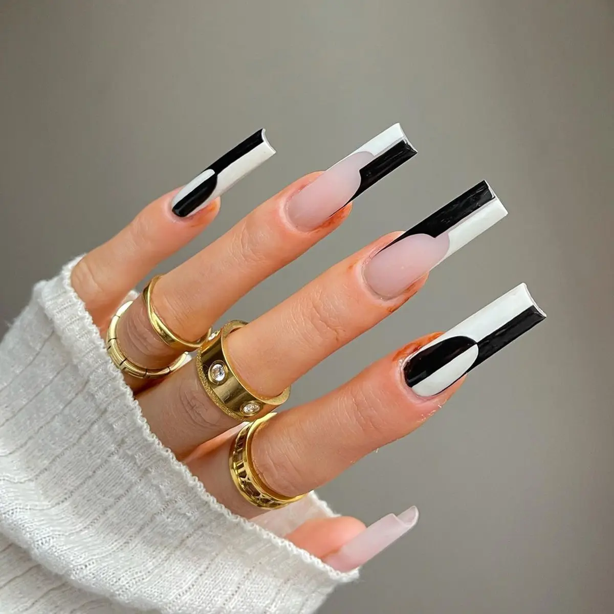 Simple Black And White Color Matching Long