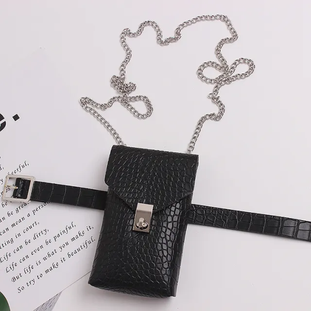 Crossbody Pattern Leather Bucket Small Bag Mini Mobile Phone Bag Black - Shop at LoveMi