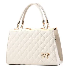 Female Bag Spring New Embroidered Rhombus Ladies Handbag Foreign Trade Big Bag Shoulder Messenger Bag Delivery - White - View 1