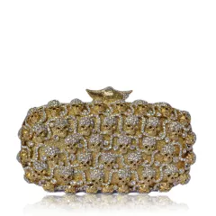 Evening Bag Diamond-studded Women's Clutch Clutch - Gold - View 1