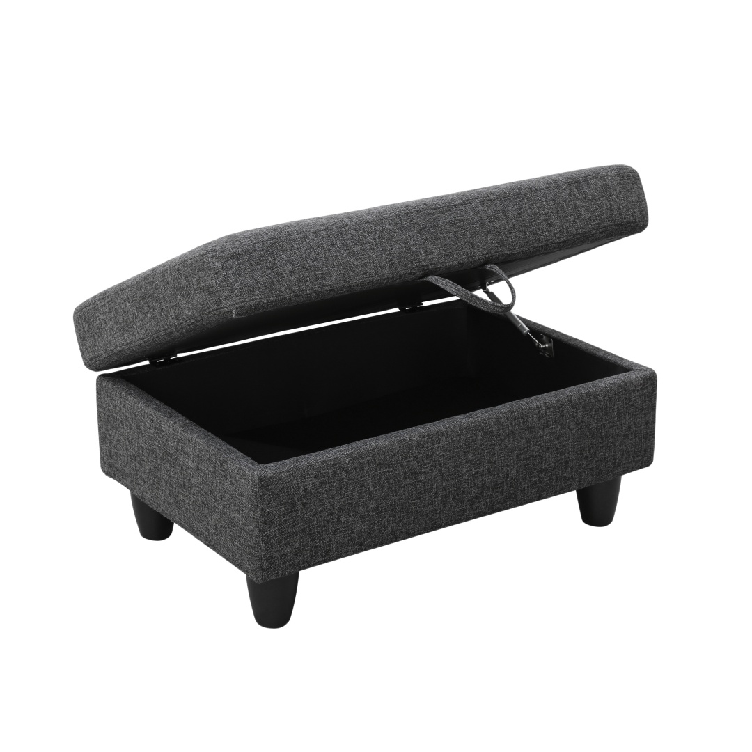 Pickup Only--Black Grey Linen 3-Piece Couch Living Room Sofa Set