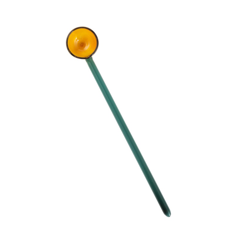 Creative Milk Dessert Spoon Colored Transparent High Temperature Glass