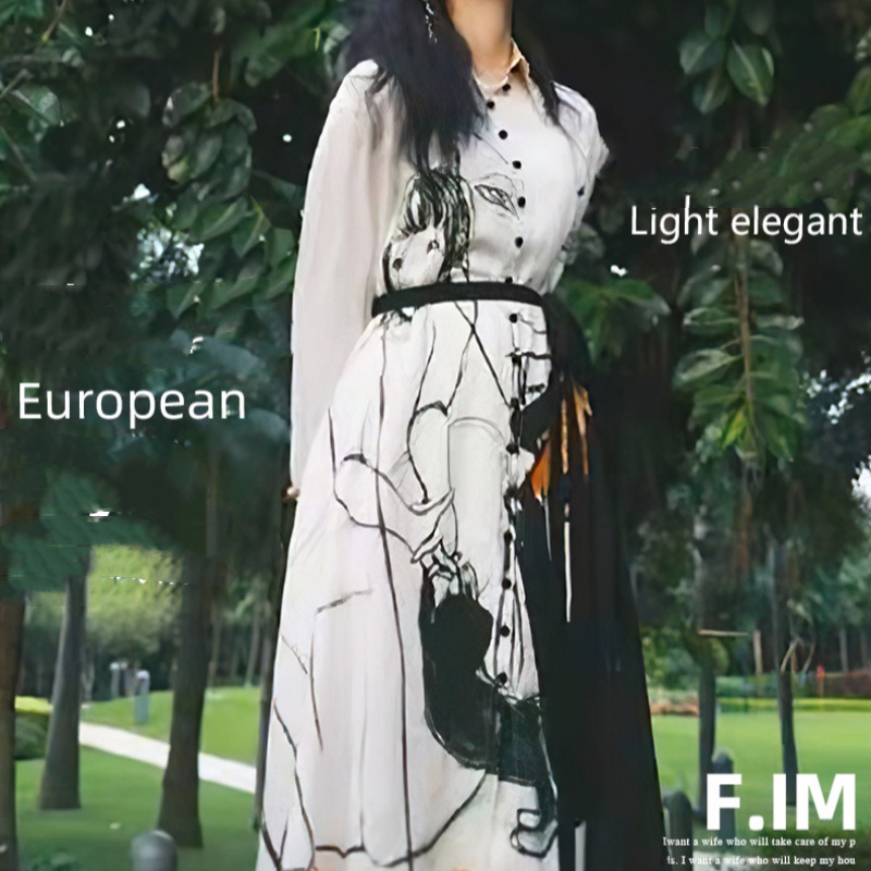 Slim Single-breasted Shirt Dress With Lapel