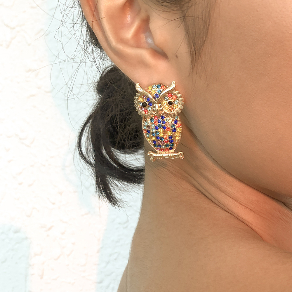 Fashion Small Animal Diamond Tassel Earrings