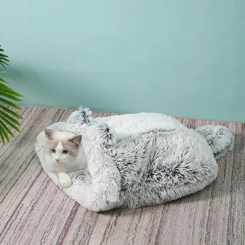 Plush Round Cat Sleeping Bag Warm Semi