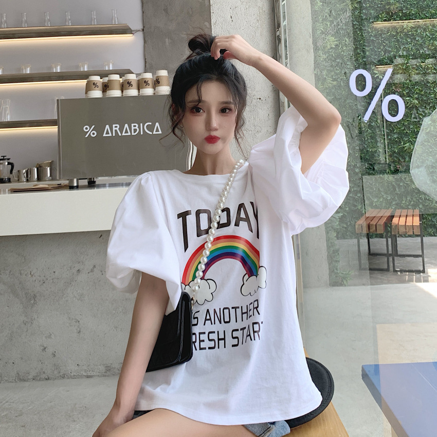 Puff Sleeve Top Short Sleeve - Image 4