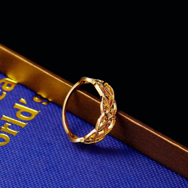 925 Sterling Silver Gilded Hollow Lace Ring