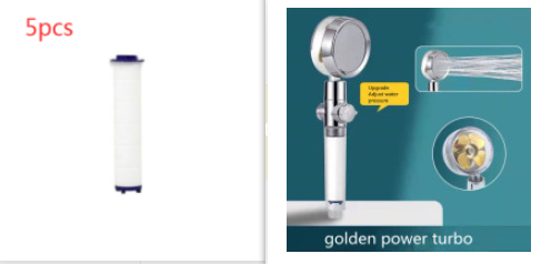 Shower Head Water Saving Flow 360 Degrees Rotating With Small Fan ABS Rain