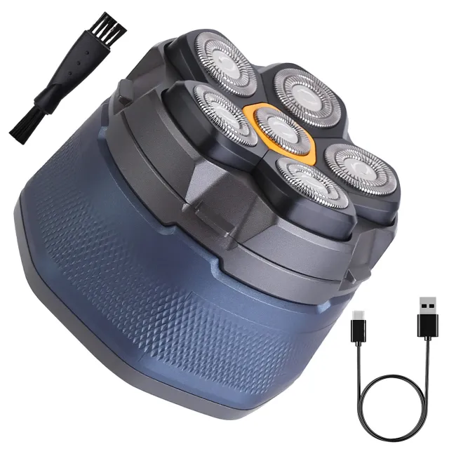 Cordless Electric Head Shaver For Men 6D Magnetic Floating Head IPX6 Waterproof Wet Dry Shaving Electric Razor Type C Rechargeable Trimmer With LED... Blue - Shop at LoveMi