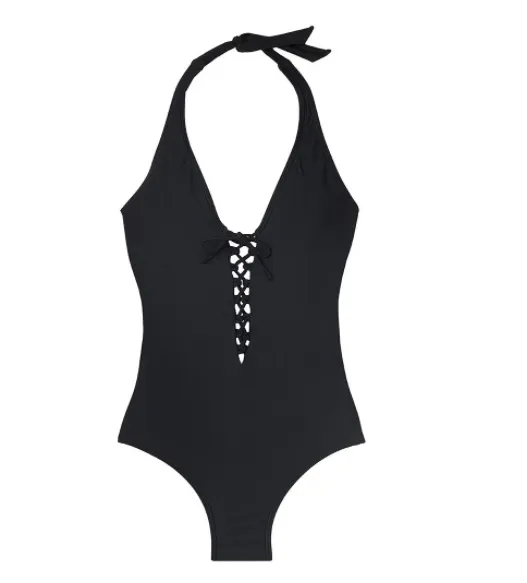 New Style Bikini Swim Fashion Sexy Solid Color One piece Swimsuit Black - Shop at LoveMi