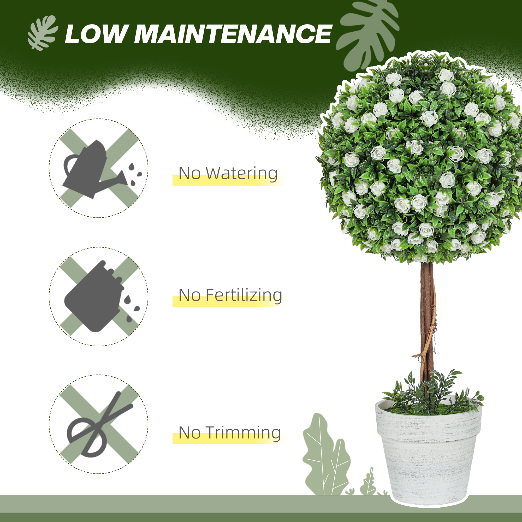 Two Pot Decorative Simulation Plant Set, Nine Lily Flower Potted Plants, Fake — image 9