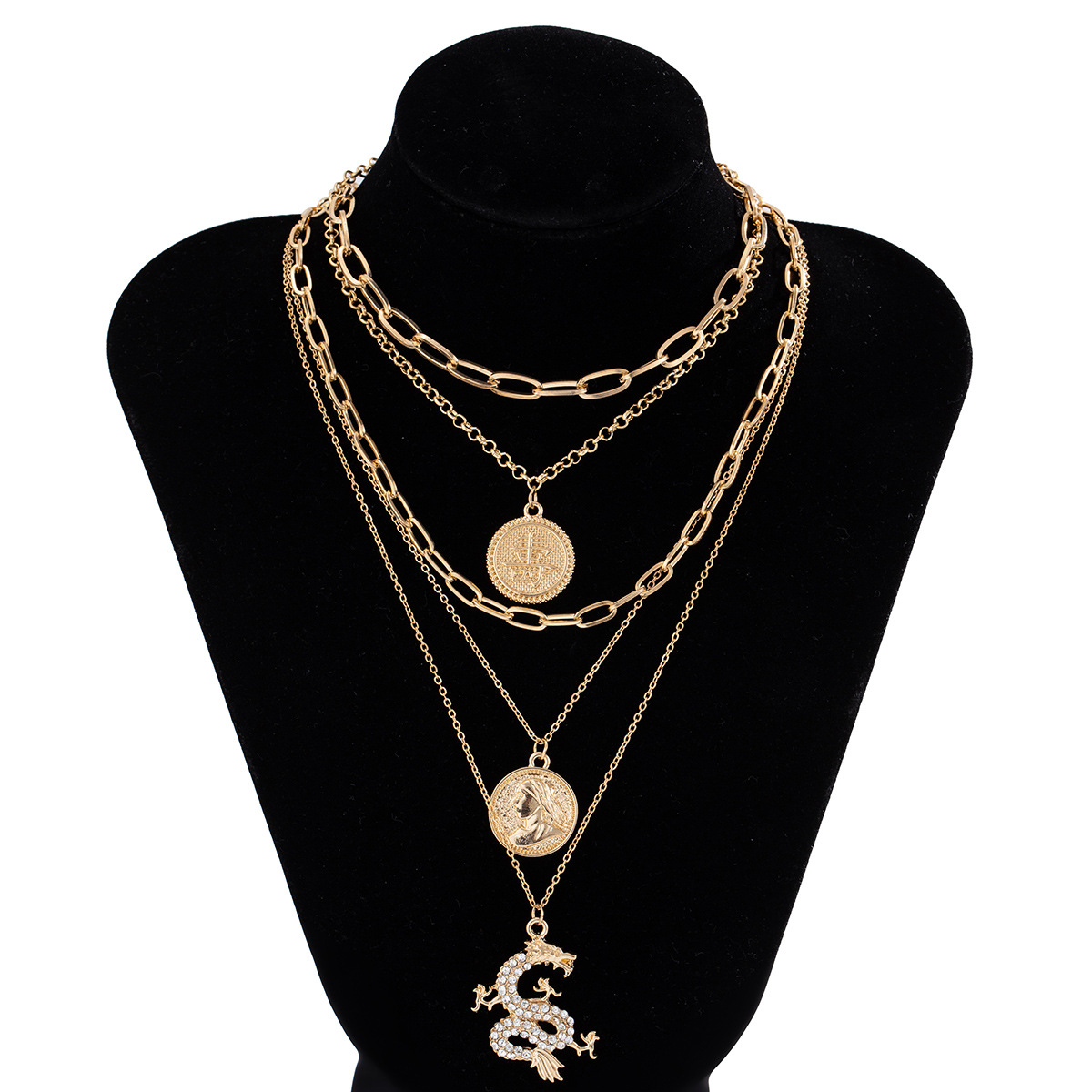 Women's Personalized Embossed Longevity Geometric Necklace