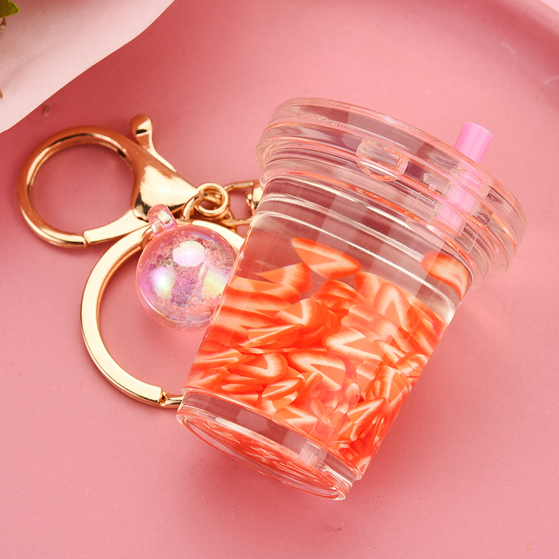 Fruit Chip Floating Key Chain Pendant Rose Red - Shop at LoveMi