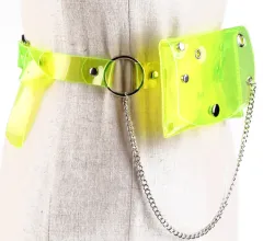 Transparent Laser Waist Bag Belt Women's Chain Mini Small Bag - Green - View 1