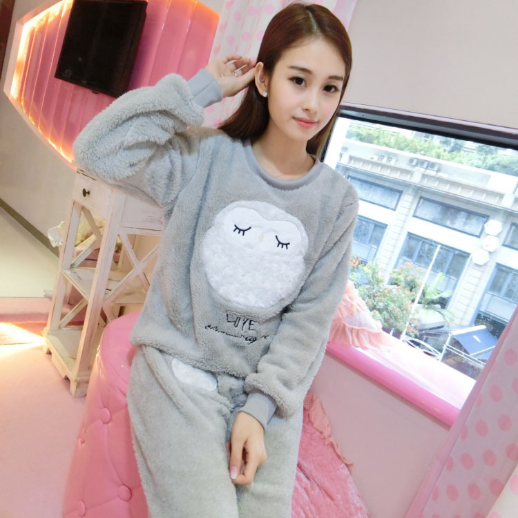 Title 3, Autumn And Winter Coral Velvet Pajamas Female W...