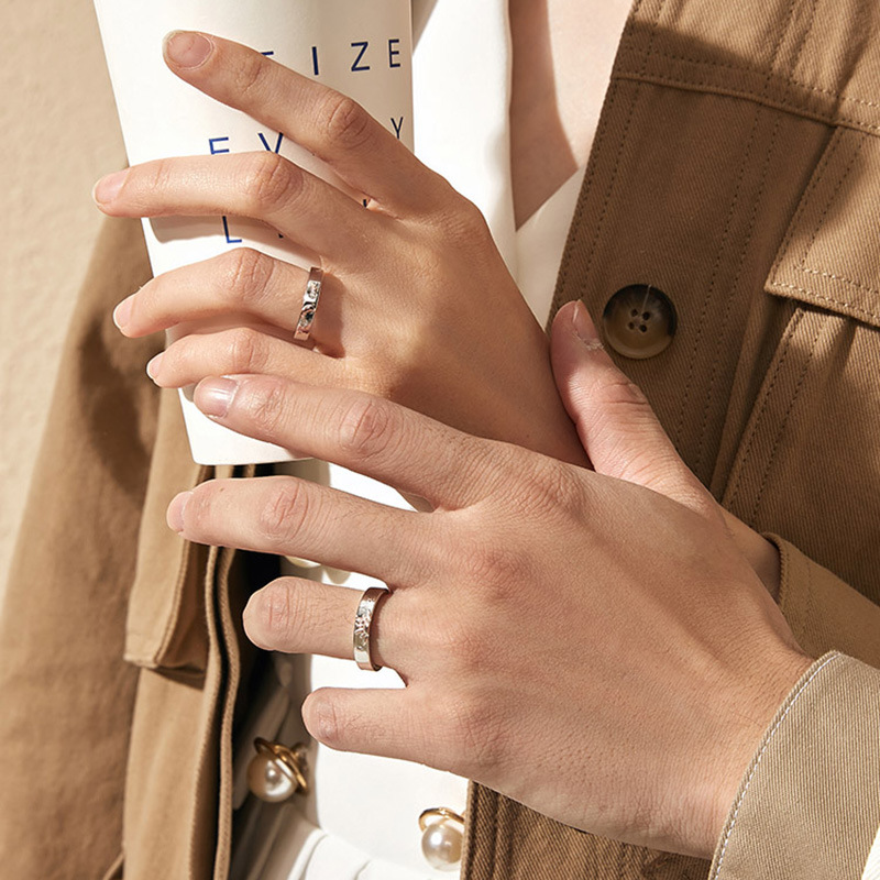 خواتم زوجية من الفضة الاسترلينية 925 للنساء والرجال