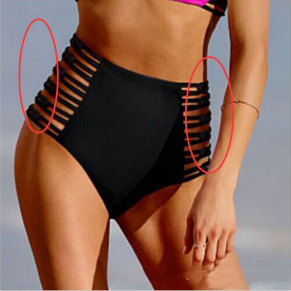Multi rope Bikini High waisted Swimming Trunks Black - Shop at LoveMi