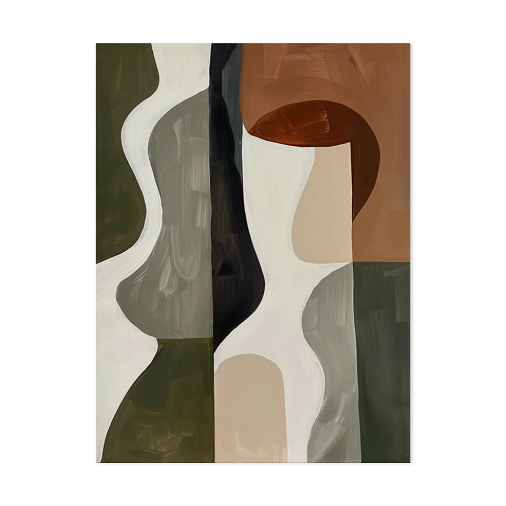 لوحة جدارية من القماش مطلية يدويًا بتقنية الزيتي، تصميم وابى-سابي بأسلوب حديث وتجريدي وبساطة، ديكور جمالي لغرفة المنزل، لوحة ملفوفة بدون إطار وغير مشدودة