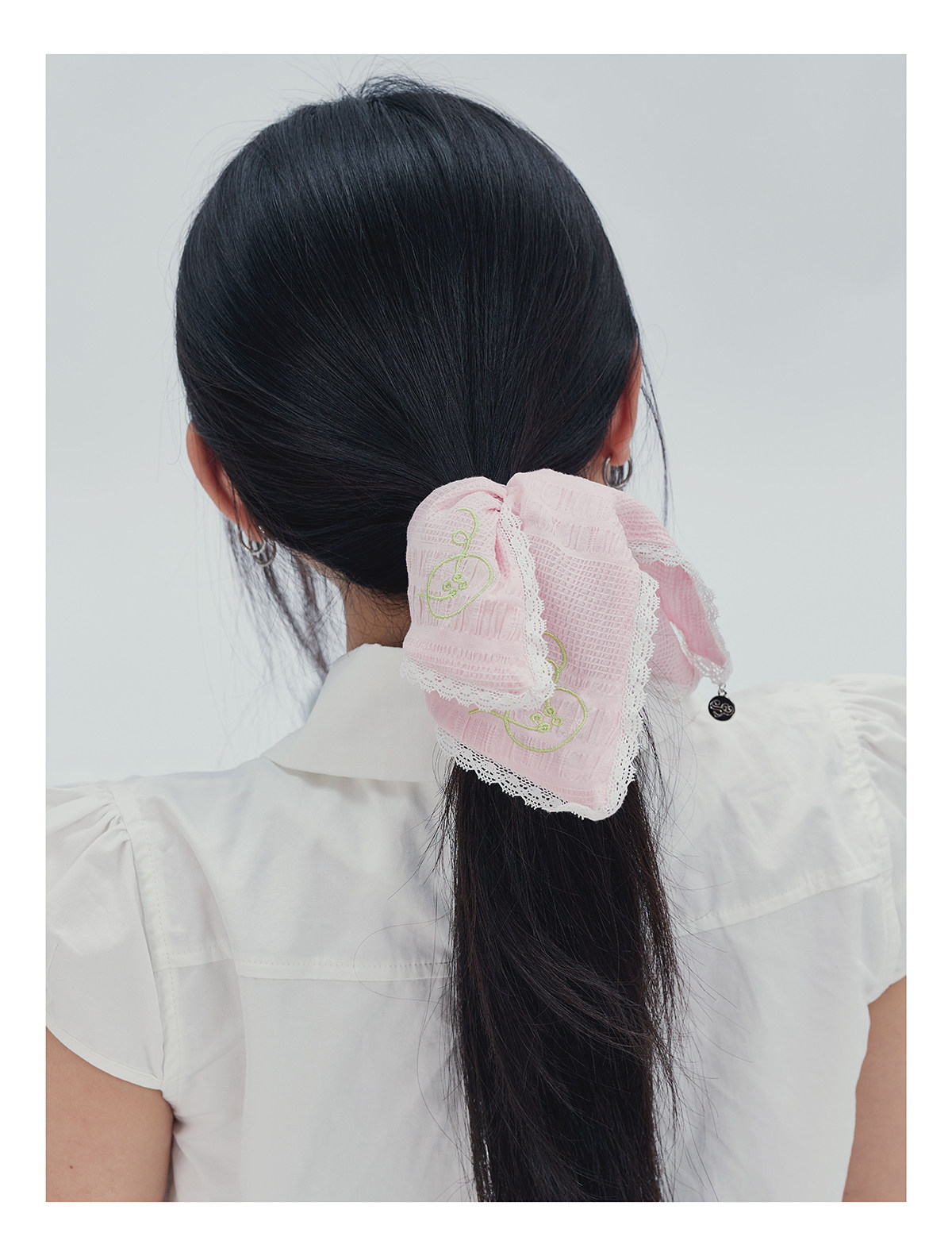 Bubble Headband Lace Four Corner Headband Original Versatile High-end Hair Accessory Square Large Intestine Headband — foto 3