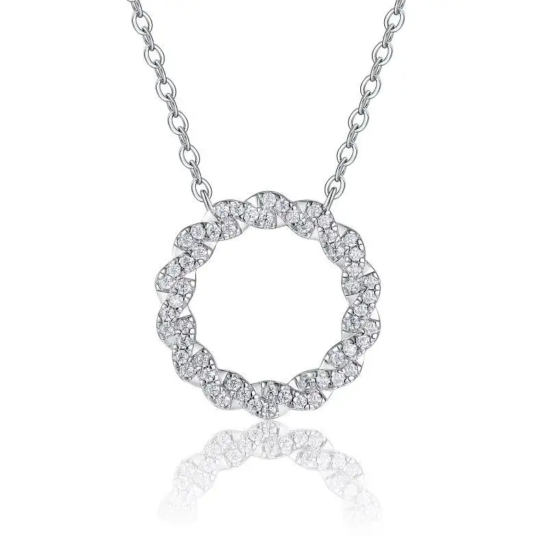 S925 Silver Moissanite Circle Necklace, D VVS1