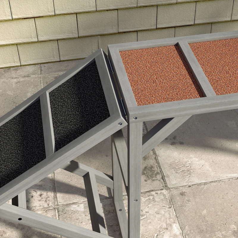 PawHut Dog Agility Equipment Ramp With Safety Bar, Non-slip Surface, For Walk And Pause Training, Gray