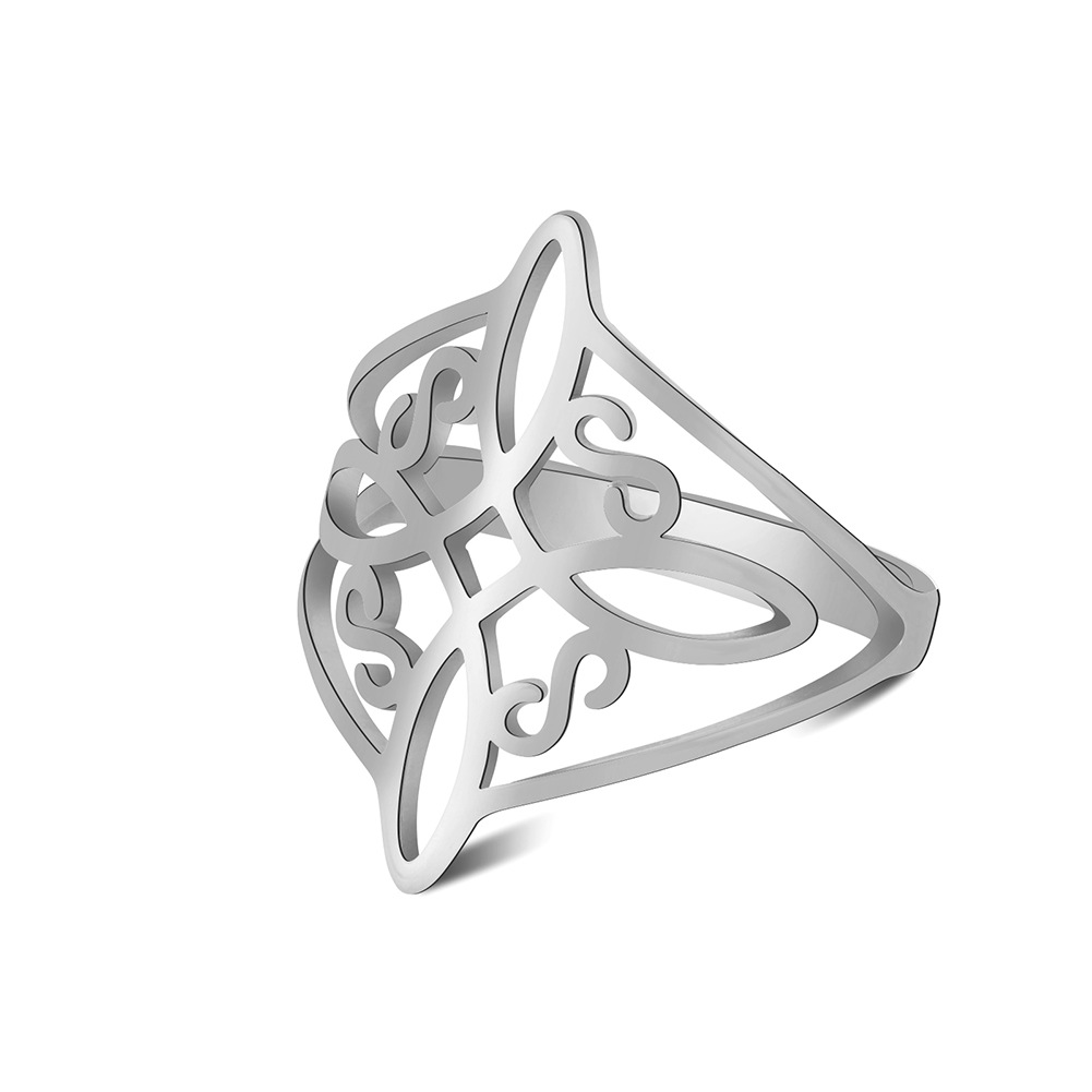 Square Continuous Curly Pattern Stainless Steel Ring