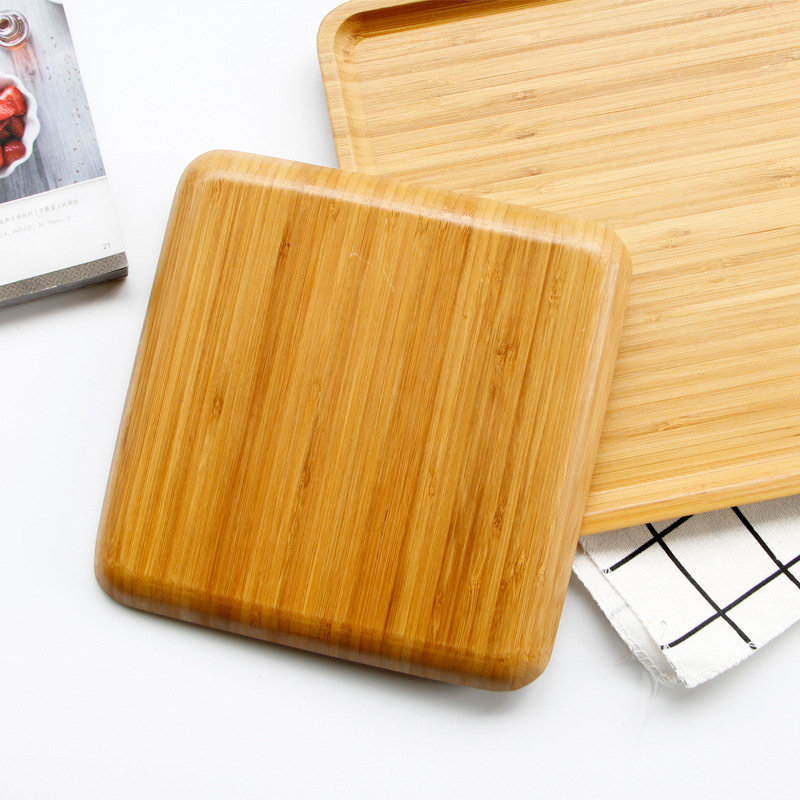 Title 8, Bamboo square round tray dinner plate