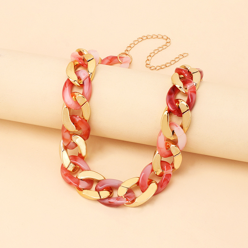 Cold Wind Resin Stitching Necklace New Product Accessories Stacked Clavicle Chain — foto 4
