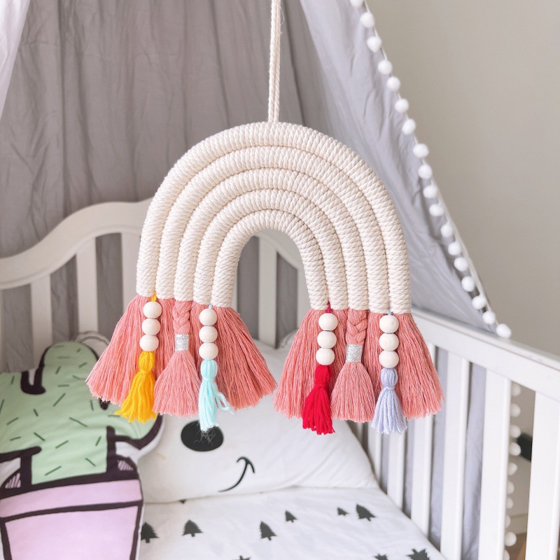 93401003 7fa7 4eea b024 185334142752 - Children's Room Decoration Pendant Woven Rainbow