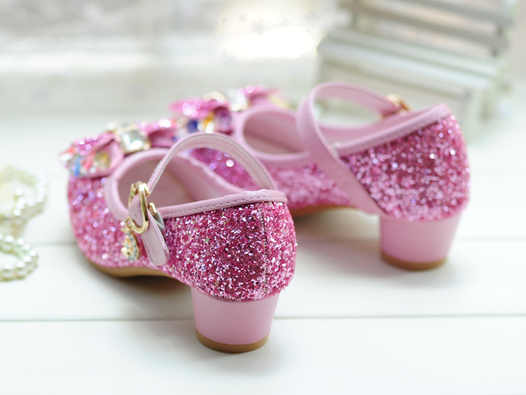 Title 7, Girls High Heel Shoes Princess Crystal Shoes Mi...