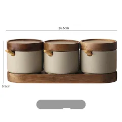 Retro Ceramic Seasoning Household Japanese-style Product Pot - Threepiece Suit - View 1